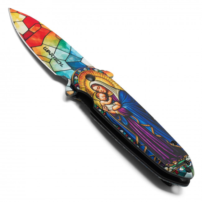 7.25" Holy Mary Pocket Knife