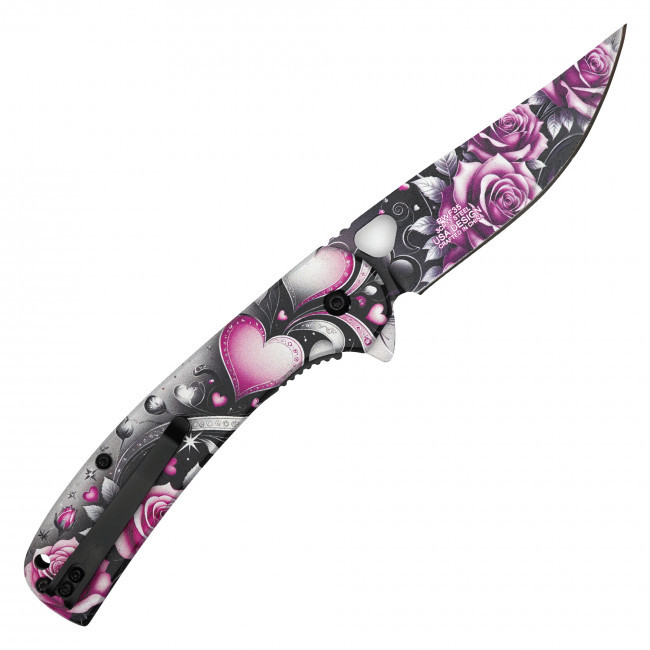 8" Love & Roses Pocket Knife