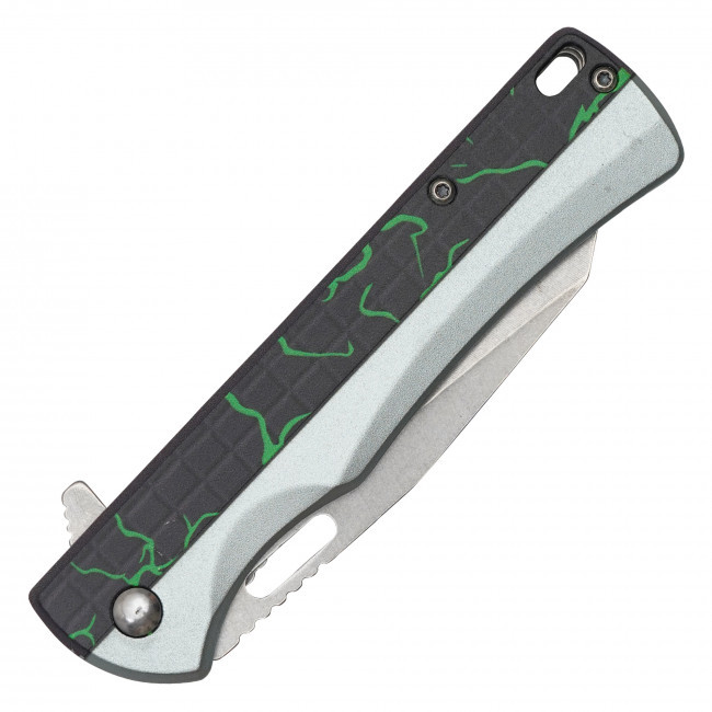 8" Green Lightning Pocket Knife