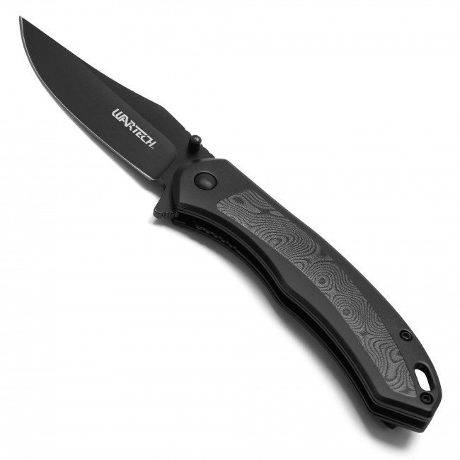 8" Black Damascus Pocket Knife