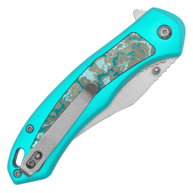 8" Blue Marble Pocket Knife