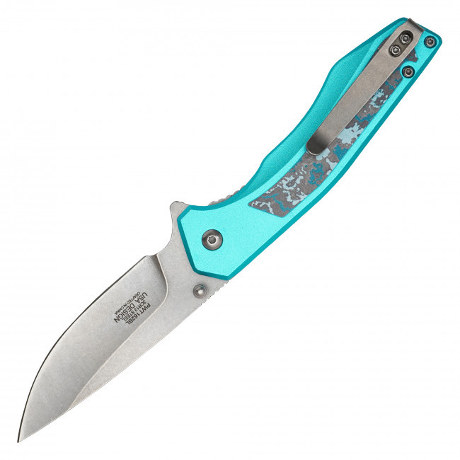 7.75" Blue Marble Pocket Knife