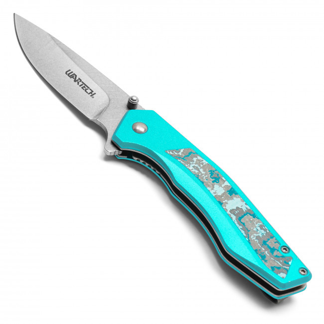 7.75" Blue Marble Pocket Knife