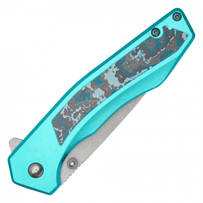 7.75" Blue Marble Pocket Knife