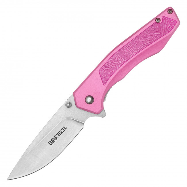 7.75" Pink Damascus Pocket Knife