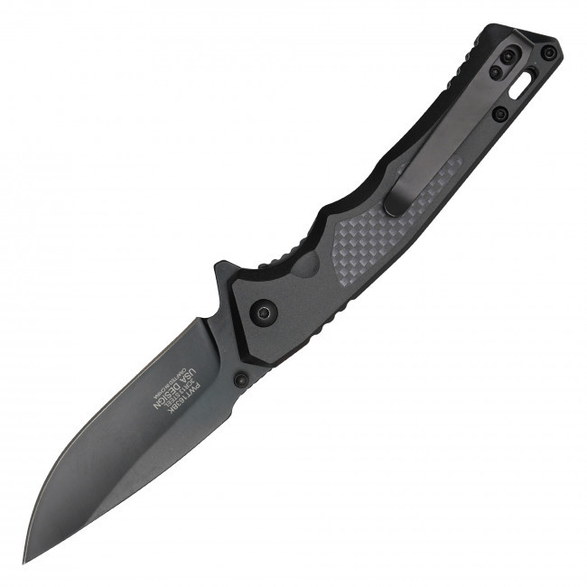 7.75" Black Carbon Pocket Knife