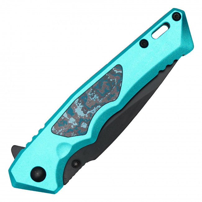 7.75" Blue Marble Pocket Knife
