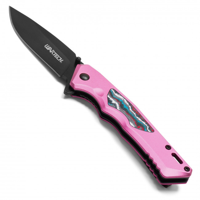 7.75" Pink Acid Marble Pocket Knife