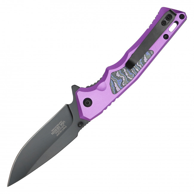 7.75" Purple Camo Pocket Knife