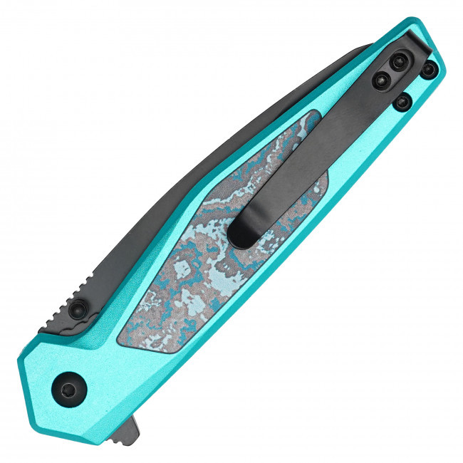 8" Blue Marble Pocket Knife