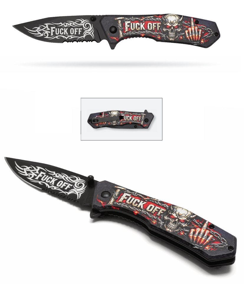 7.75" Fuck Off Pocket Knife