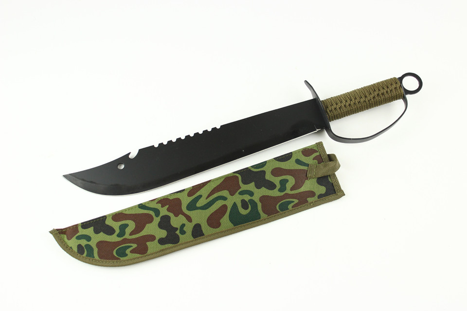 19.5" Full Tang Machete Sawtooth Blade with Sheath