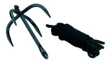SHINOBI Steel NINJA SWAT Grappling Tree Rock Outdoor Climbing Hook w// Nylon Rope
