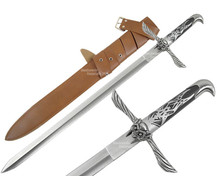 31/" ASSASSINS CREED ALTAIR FANTASY LONG SWORD W// BROWN LEATHER BELTED SHEATH