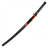 41" Handmade Katana W/ Carbon Steel Blade & Black/Red Saya