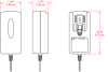 RDL PS-24KX 24 Vdc Switching Power Supply, Interchangeable AC Plug, 1 A, DC Plug (PS-24KX)