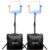 DRACO BROADCAST Pro Series LED1000 Bi-Color LED 2 Light Kit with Gold Mount Battery Plates and Light Stands (DR1000BCG2KQ)
