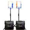 DRACO BROADCAST Pro Series LED1000 Bi-Color LED 2 Light Kit with V-Mount Battery Plates and Light Stands (DR1000BCV2KQ) 