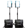 DRACO BROADCAST Pro Series LED1000 Daylight LED 2 Light Kit with V-Mount Battery Plates and Light Stands (DR1000DV2KSK)