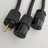 PlugsPlus 2-Fer 36" Splitter Cables with 15A Straight Blade/Edison/ NEMA 5-15 Connectors (Y36MSB15)