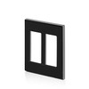 Leviton 80309-0S 2-Gang Decora Plus Screwless Wallplate Polycarbonate (80309-0SE-)