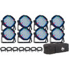 Eliminator Lighting Mega Flat PAK8 EP Kit with 8 Mega Par Profile EP LED Pars, 7 DMX Cables, and Carrying Bag (Mega Flat PAK8 EP)