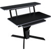 QuikLok Z460BK Triple Shelf Workstation with Black Wood Tops and Pullout Shelf (Z460BK-U)