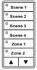 ILC LSG3-IV-4/2-SMZD-BT LightSync G3, Ivory, 4 Scene / 2 Zone Scene MZD Switch Station, Bluetooth (LSG3-IV-4/2-SMZD-BT)