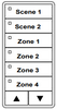 ILC LSG3-GY-2/4-SMZD LightSync G3, Gray, 2 Scene / 4 Zone Scene MZD Switch Station (LSG3-GY-2/4-SMZD)