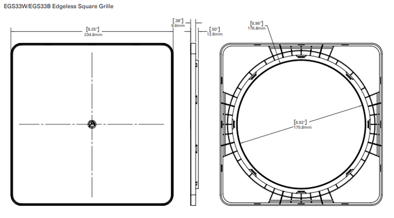 Atlas Sound EGS33W - dimensions