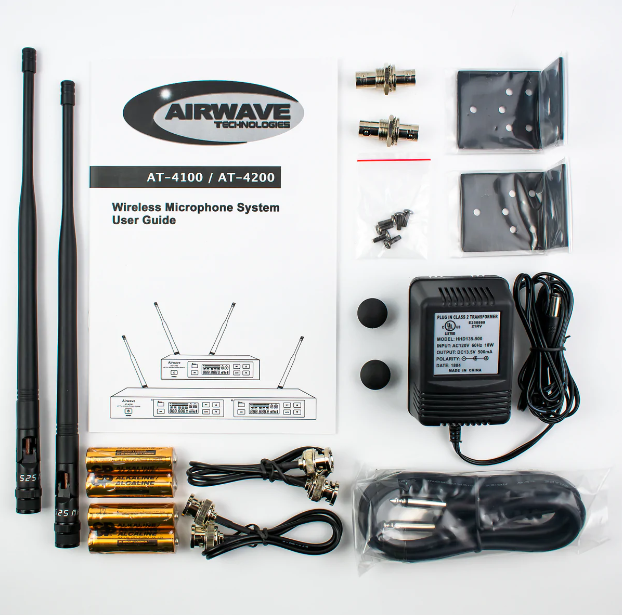 Airwave Technologies AT-4220 TITANIUM LAV PAK Turnkey 2 Channel Wireless System Package with 2 TITANIUM SERIES Lavalier Microphones