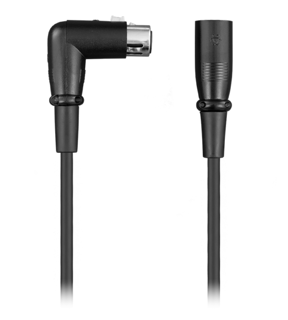 Audix CBLDR25 Audix CBLDR25 25′ Right Angle Xlr Mic Cable. Quad Conductor With Braided Shield