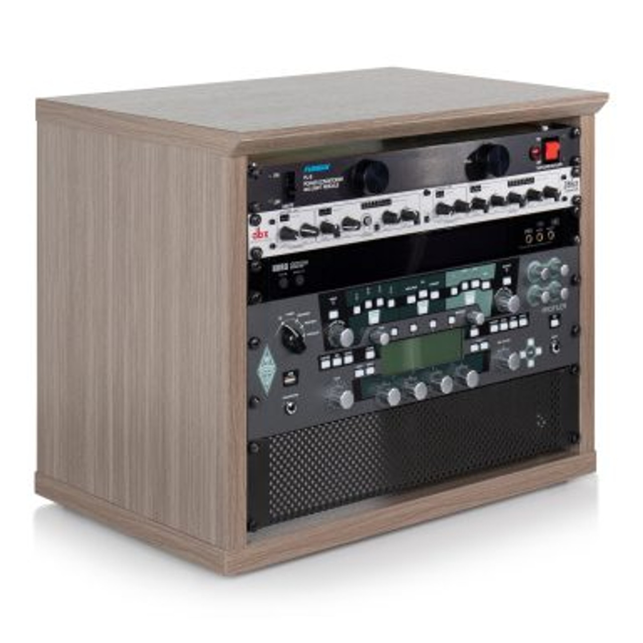 Gator GFW-ELITERK-8U-GRY Desktop Studio Rack in Driftwood Grey Finish 