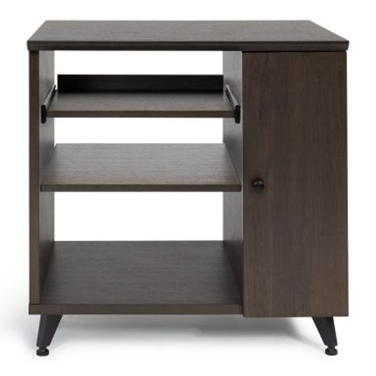 Gator GFW-ELITESIDECAR-BRN Elite Furniture Series Rolling Rack Sidecar Cabinet In Dark Walnut 