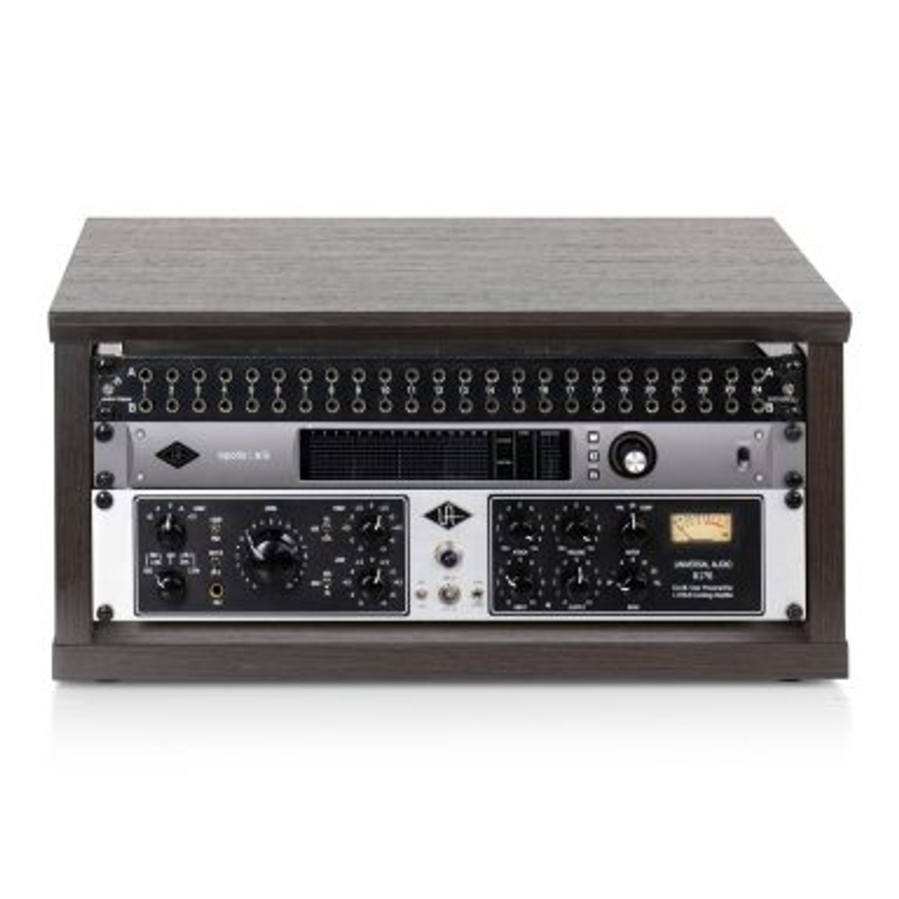 Gator GFW-ELITERK-4U-BRN Elite Furniture Series 4U Desktop Studio Rack In Dark Walnut Brown Finish