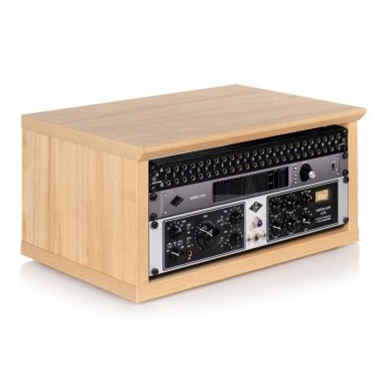 Gator GFW-ELITERK-4U-MPL Elite Furniture Series 4U Desktop Studio Rack In Natural Maple Matte Finish