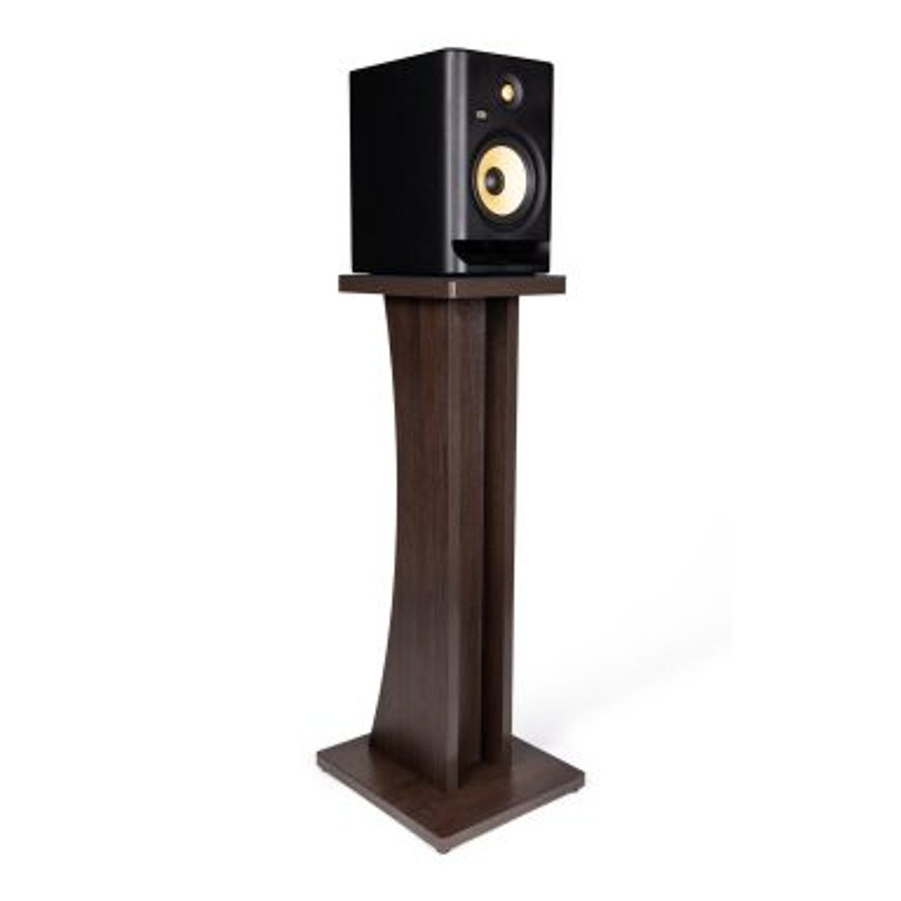 Gator GFW-ELITESPKSTMN-BRN Floor-Standing Studio Monitor Speaker Stand In Dark Walnut Brown Finish