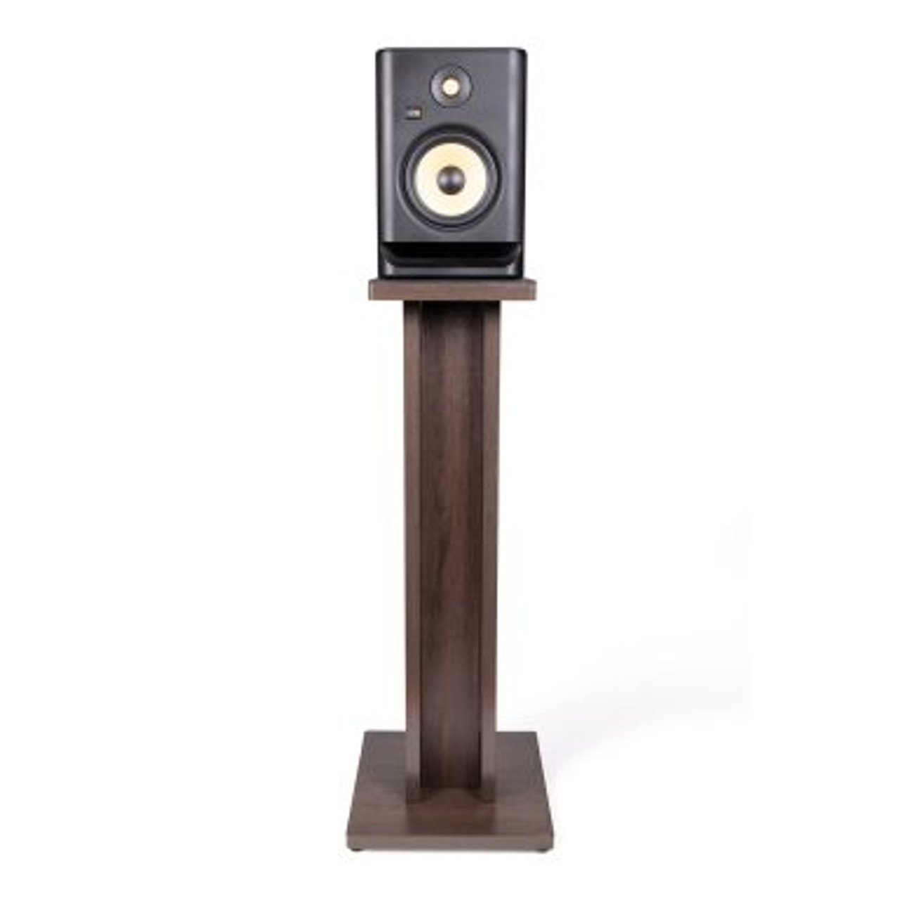 Gator GFW-ELITESPKSTMN-BRN Floor-Standing Studio Monitor Speaker Stand In Dark Walnut Brown Finish