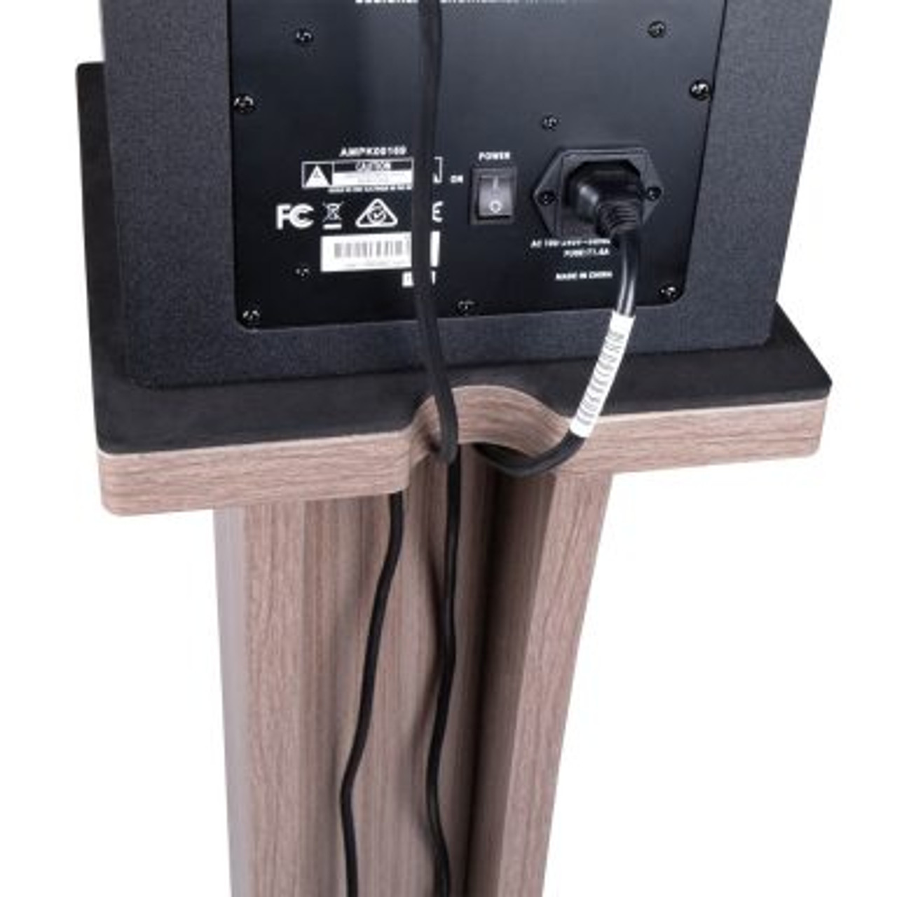 Gator GFW-ELITESPKSTMN-GRY Floor-Standing Studio Monitor Speaker Stand In Driftwood Grey Finish