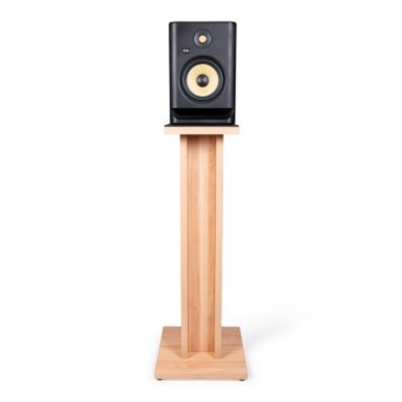 Gator GFW-ELITESPKSTMN-MPL Floor-Standing Studio Monitor Speaker Stand In Natural Maple Matte Finish