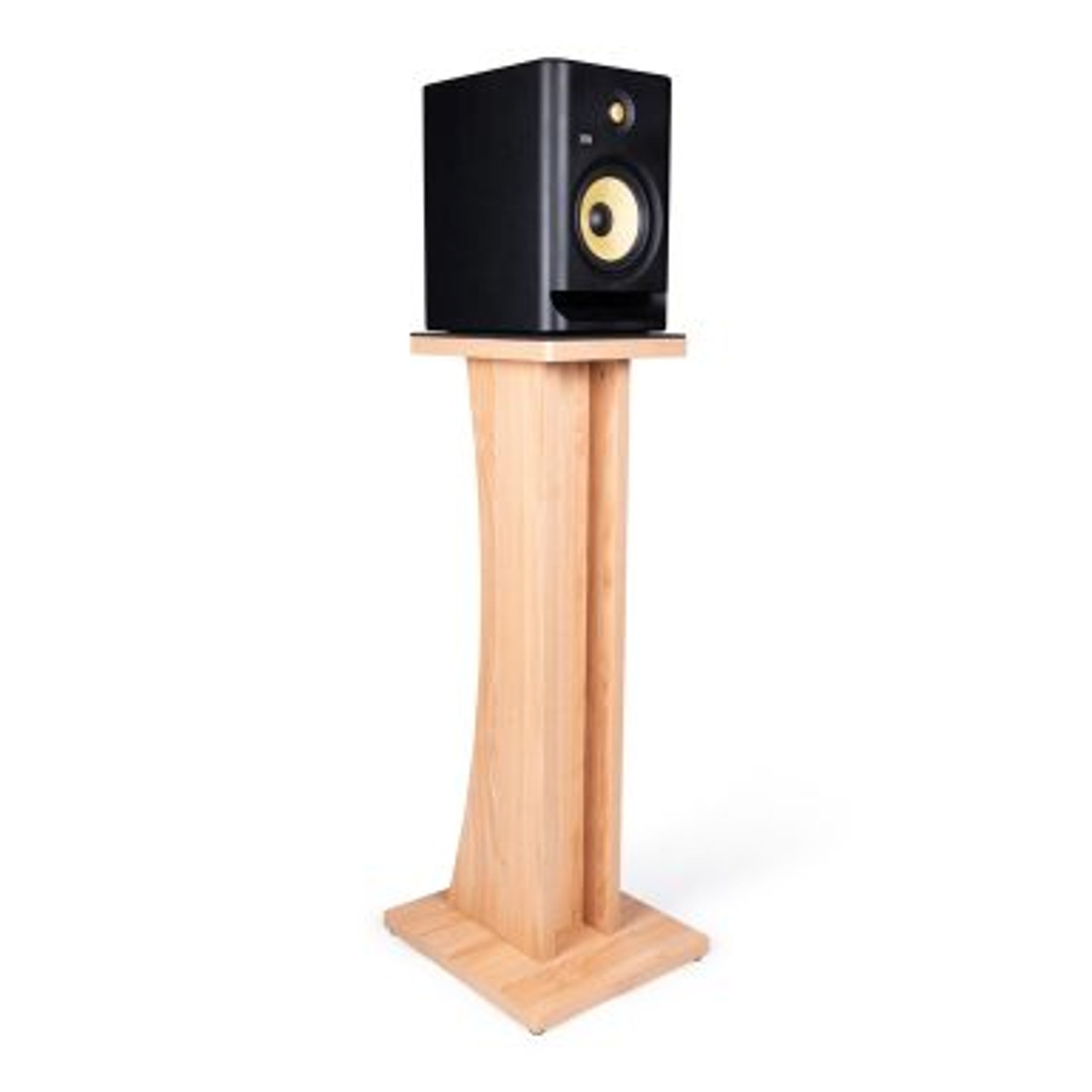 Gator GFW-ELITESPKSTMN-MPL Floor-Standing Studio Monitor Speaker Stand In Natural Maple Matte Finish