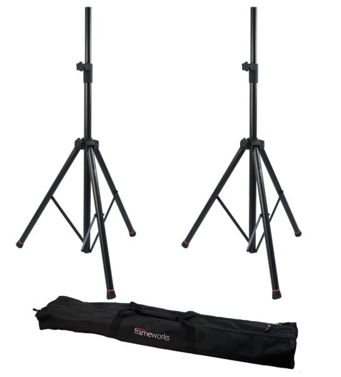 Gator GFW-SPK-3000 Set Of Deluxe Tripod Speaker Stands With Carry Bag 