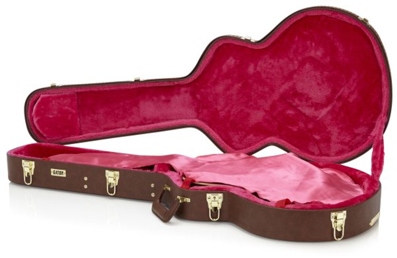 Gator GW-335-BROWN Semi-Hollow Guitar Deluxe Wood Case 