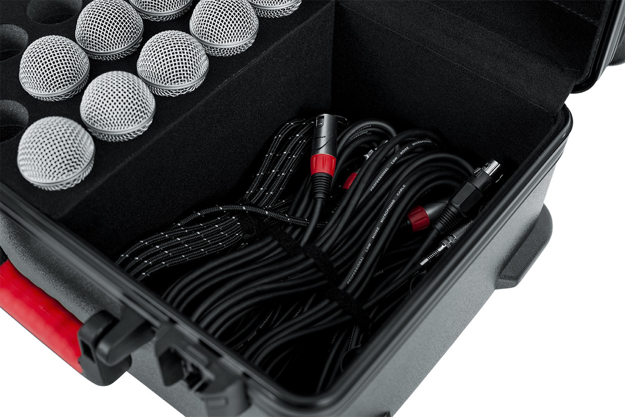 Gator GTSA-MIC15 TSA ATA Molded Case W/ Drops For (15) Mics