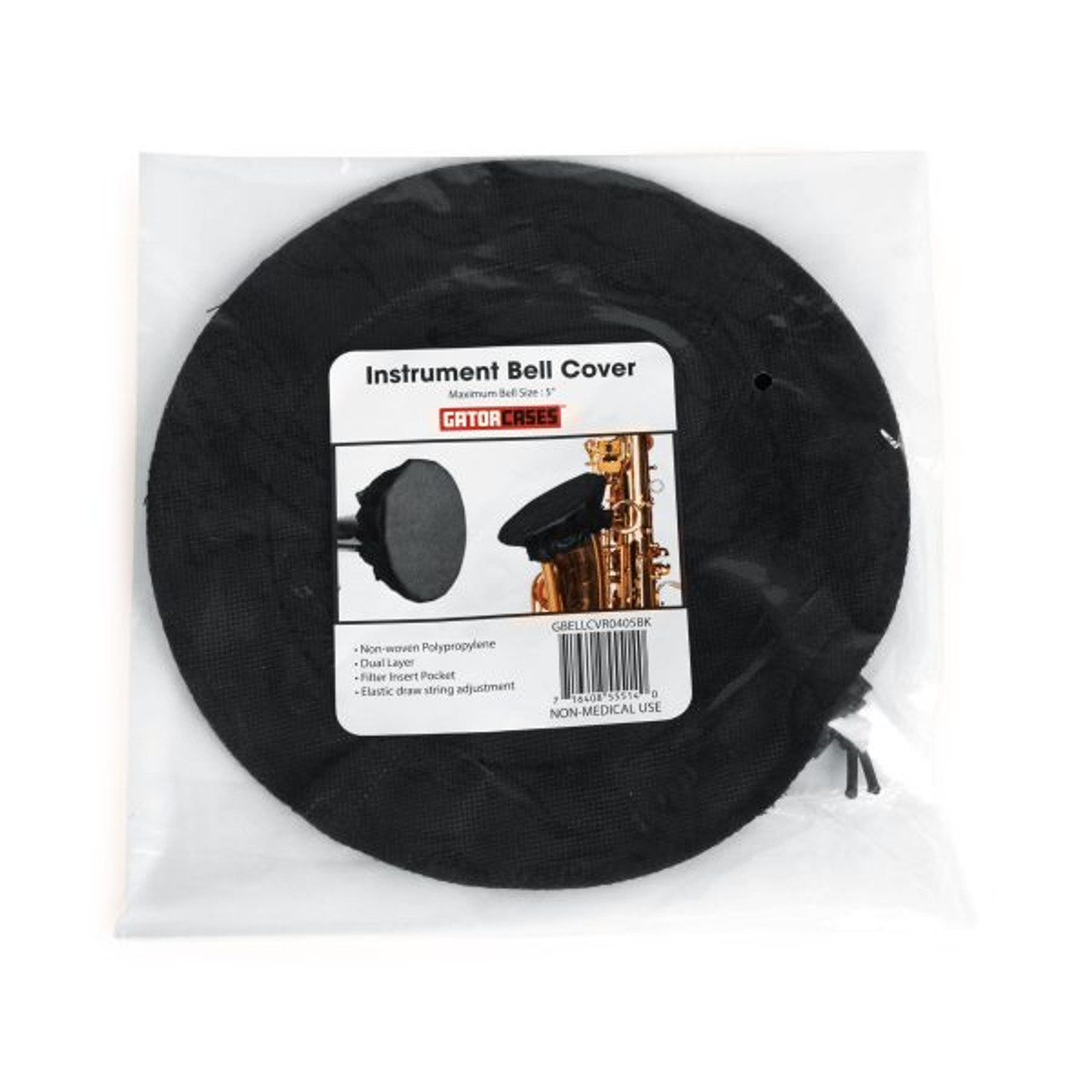 Gator GBELLCVR3032BK Black Bell Cover With MERV 13 Filter, 30-32 Inches