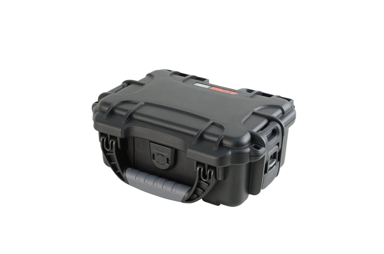 Black Waterproof Injection molded case, with interior dimensions of 7.4″ x 4.9″ x 3.1″. NO FOAM