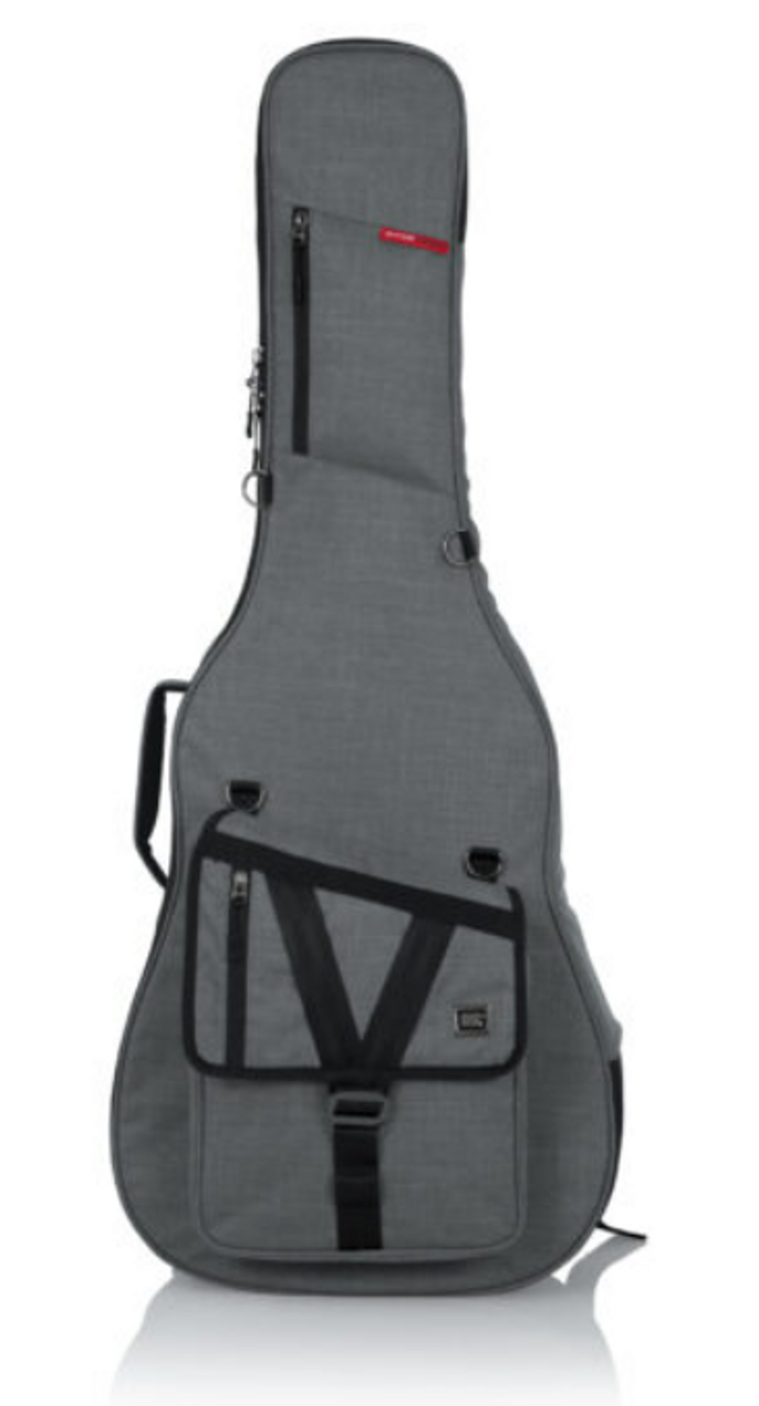 Gator GT-ACOUSTIC-BLK Transit Series Acoustic Guitar Gig Bag with Charcoal Exterior