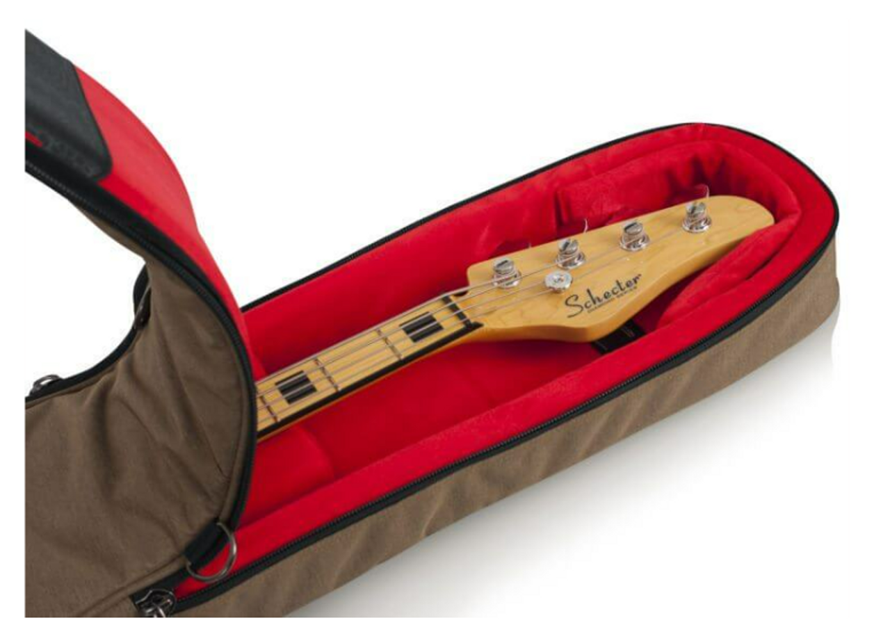 Gator GT-BASS-TAN Transit Series Bass Guitar Gig Bag with Tan Exterior