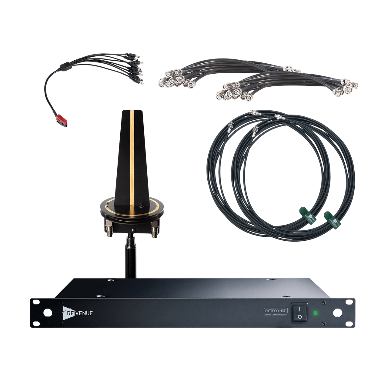 RF Venue DISTRO9 HDR Antenna Distribution System and Diversity Omni Antenna Bundle (D-OMNID9)