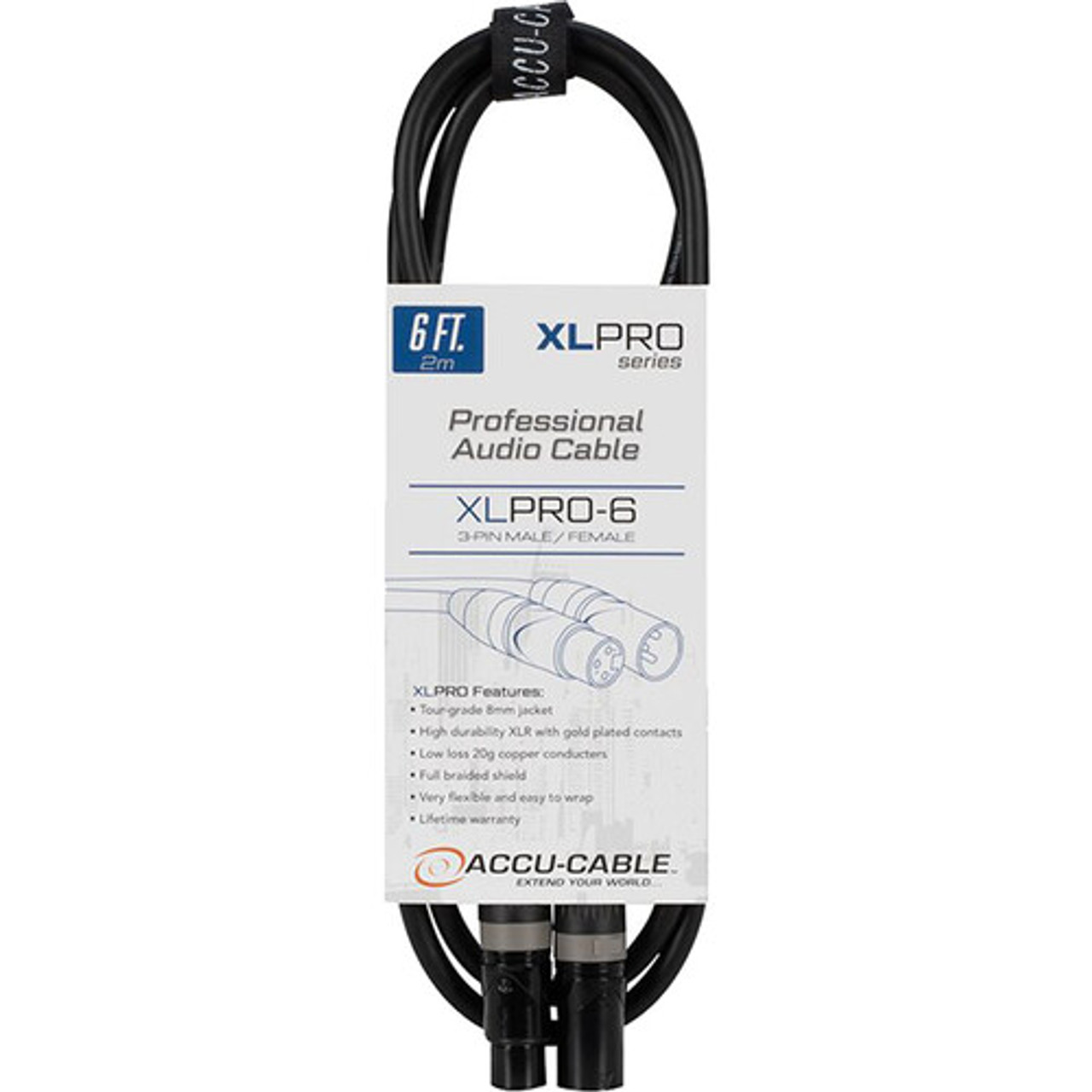 ADJ XLPRO-6 XLR3M to XLR3F Audio Cable (6') (XLP006)